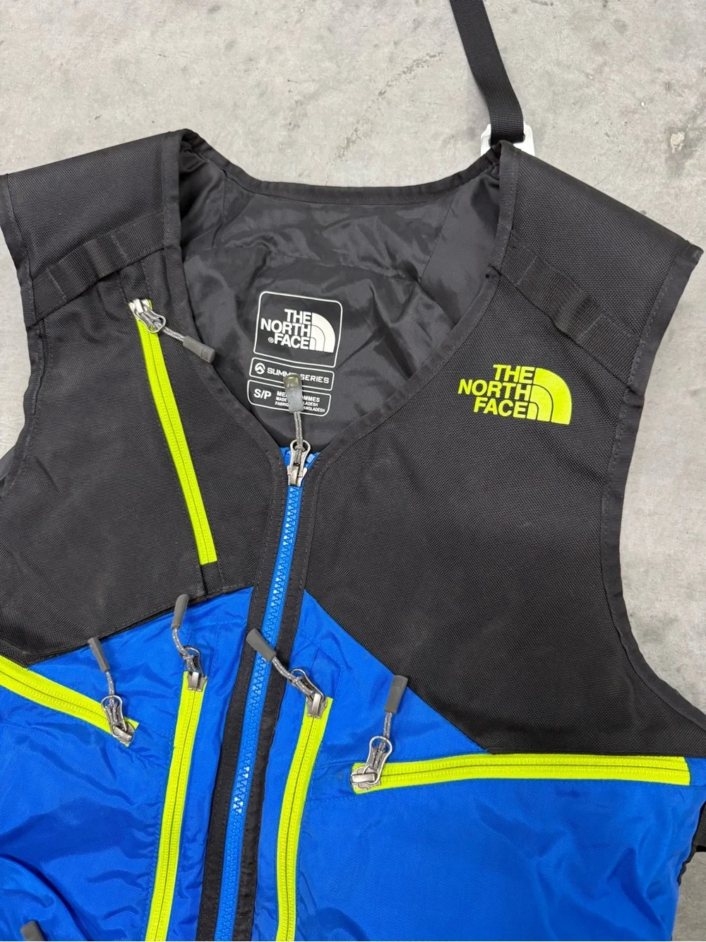 THE NORTH FACE POWDER GUIDE VEST Size Small Bomber Blue Black Summit Series RARE